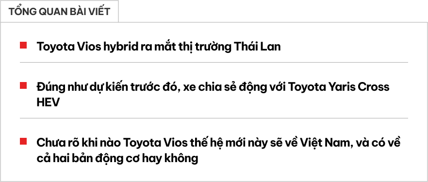 Toyota Vios hybrid phiên bản Đông Nam Á