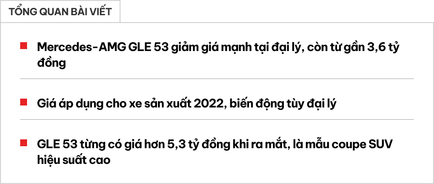 Mercedes-AMG GLE 53 giảm giá mạnh tại đại lý