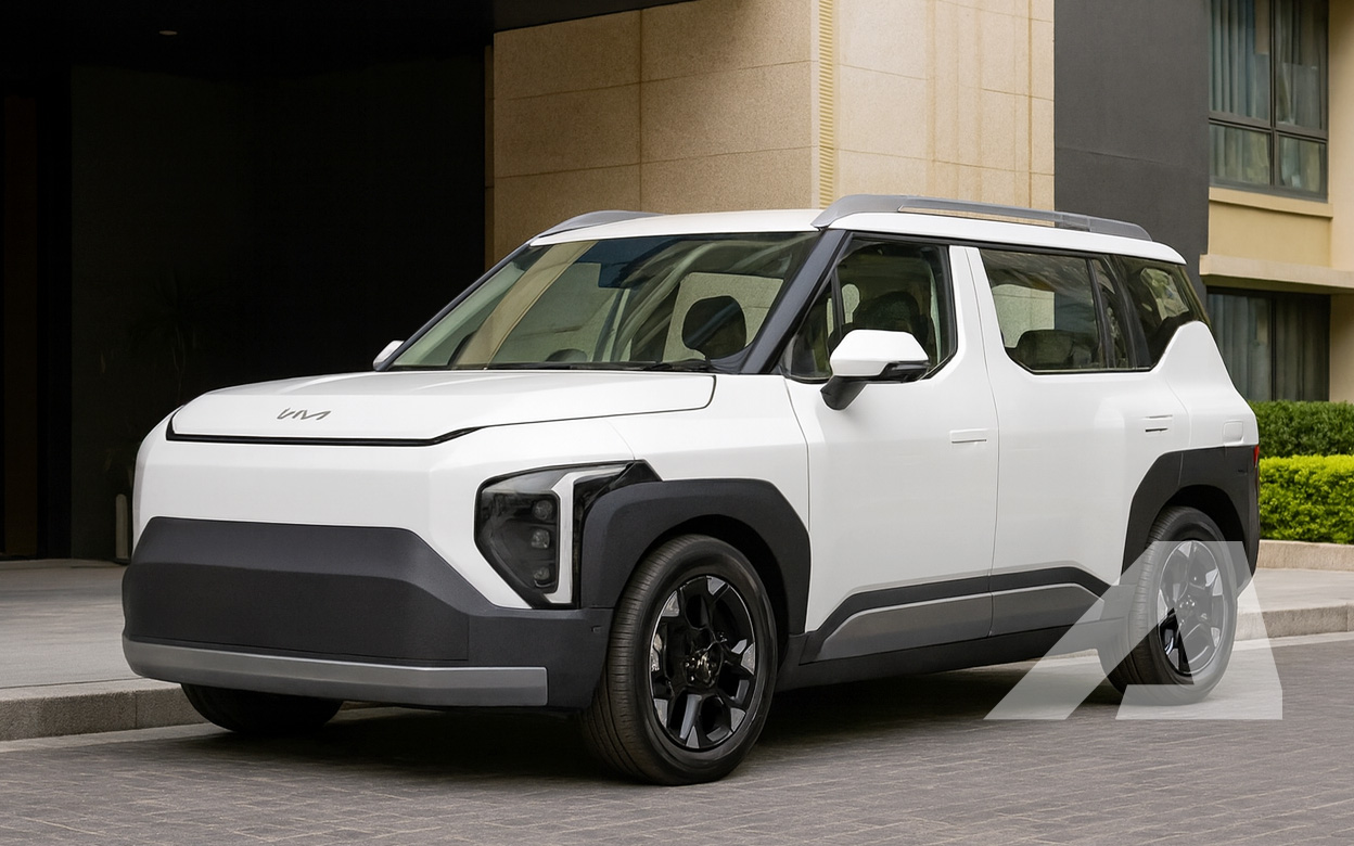 Phối cảnh lưới tản nhiệt đóng kín của Kia Syros EV