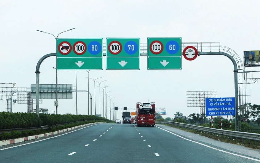 Sơ đồ phân làn và tốc độ trên cao tốc Pháp Vân - Cầu Giẽ
