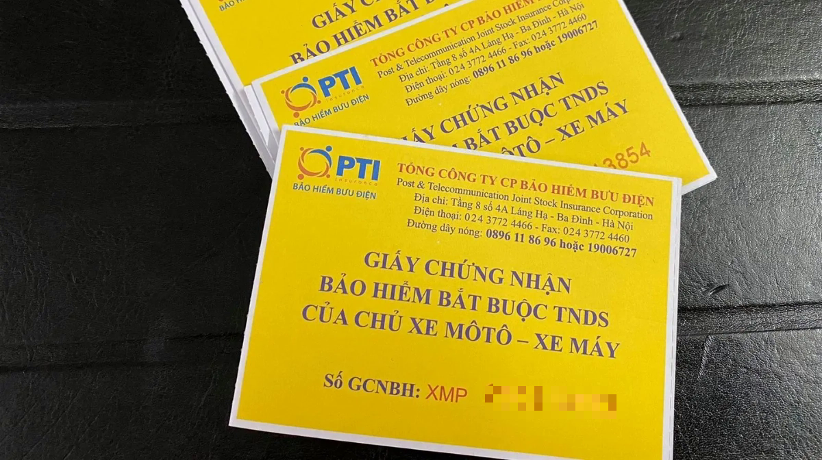 Giấy chứng nhận Bảo hiểm Bắt buộc Trách nhiệm dân sự cho xe máy Giấy chứng nhận Bảo hiểm Bắt buộc Trách nhiệm dân sự cho xe máy