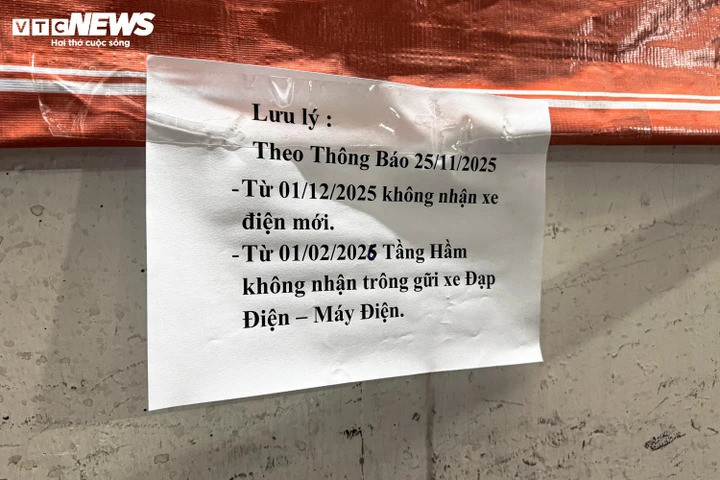 Thông báo cấm gửi xe điện tại chung cư HH Linh Đàm