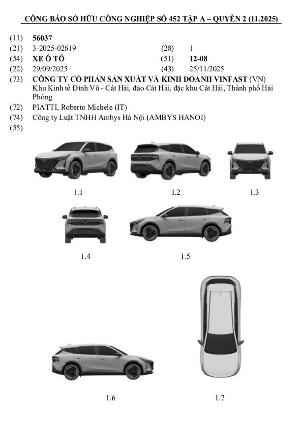 SUV mới của VinFast giữ logo chữ V