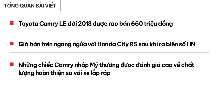 Ngoại thất Toyota Camry nhập Mỹ